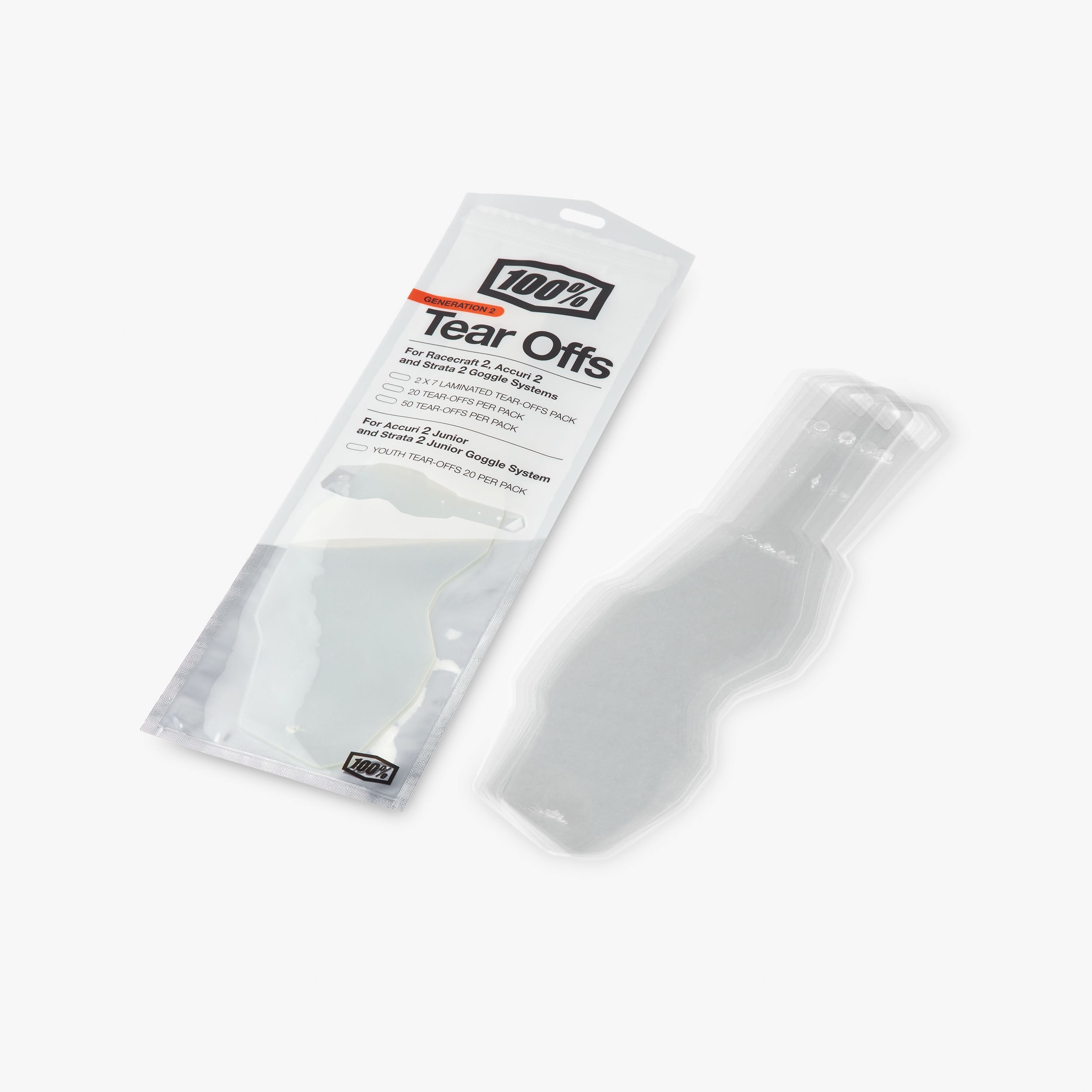 100 goggle tear offs top