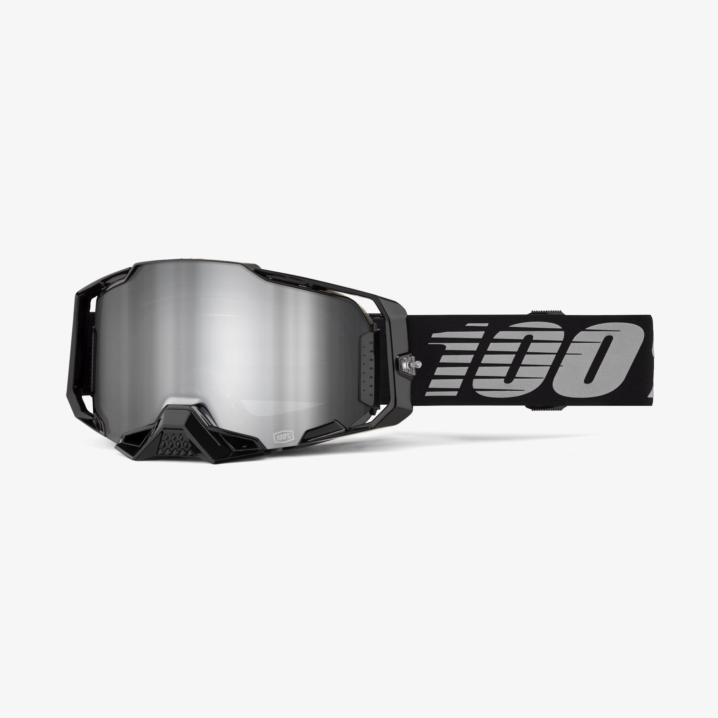 armega goggles 100% Armega Goggles-Black-Silver Mirror Lens