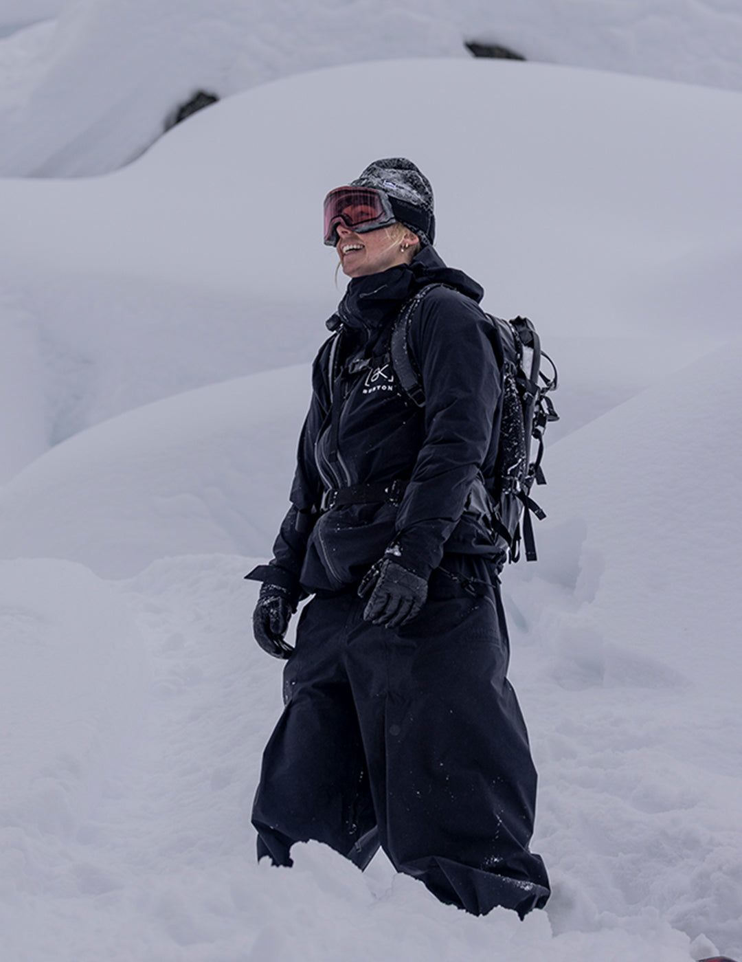 Zoi Sadowski-Synnott in 100Percent goggles and low light spare lenses.