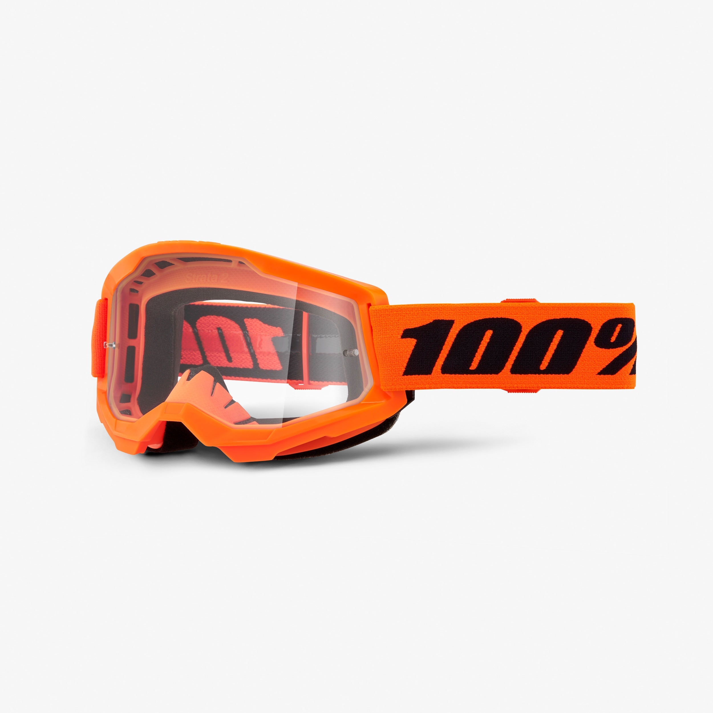 100 goggles orange Strata 2 Goggle Neon Orange Clear Lens