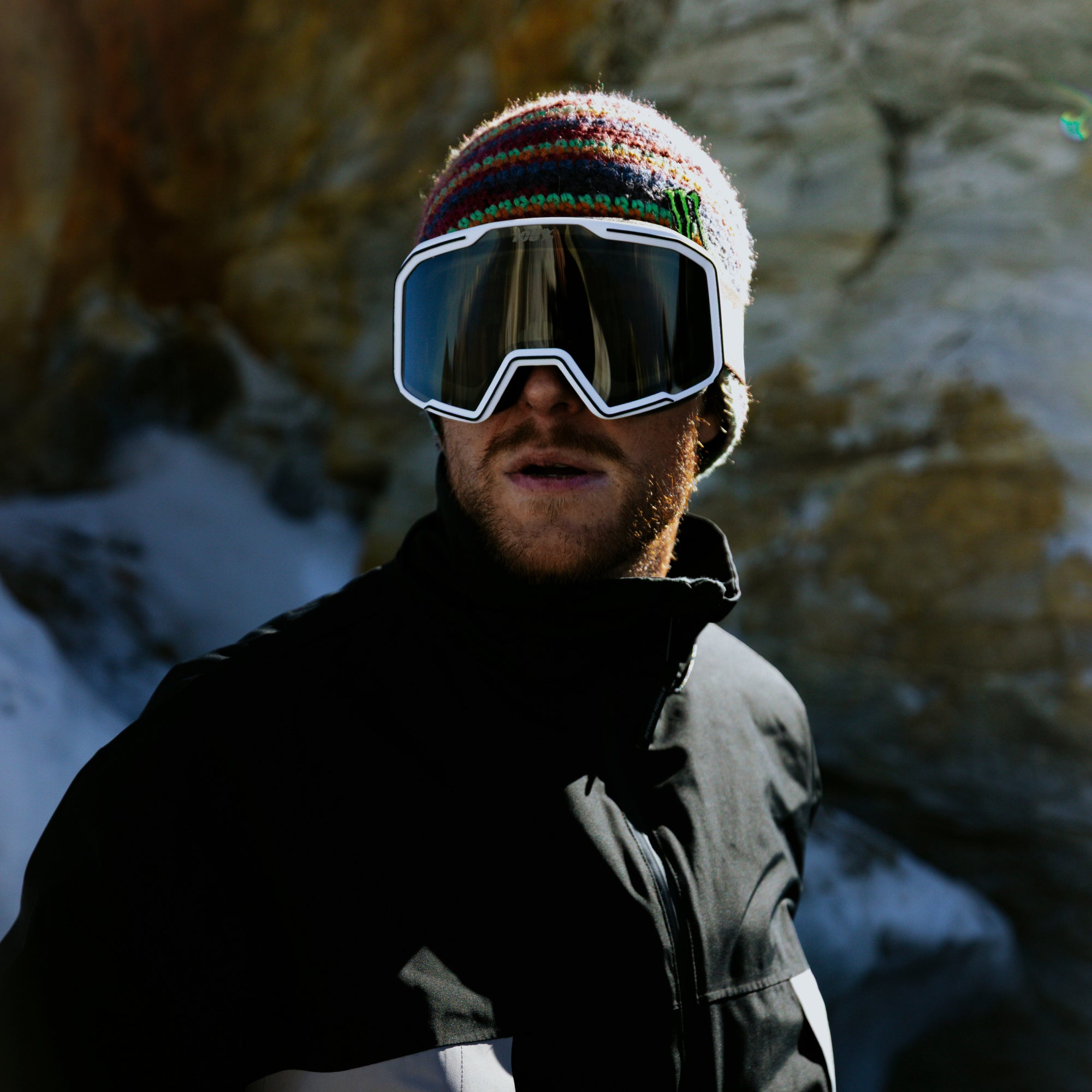 VALNOR Goggle White Chocolate Dark Red Mirror Lens - Secondary