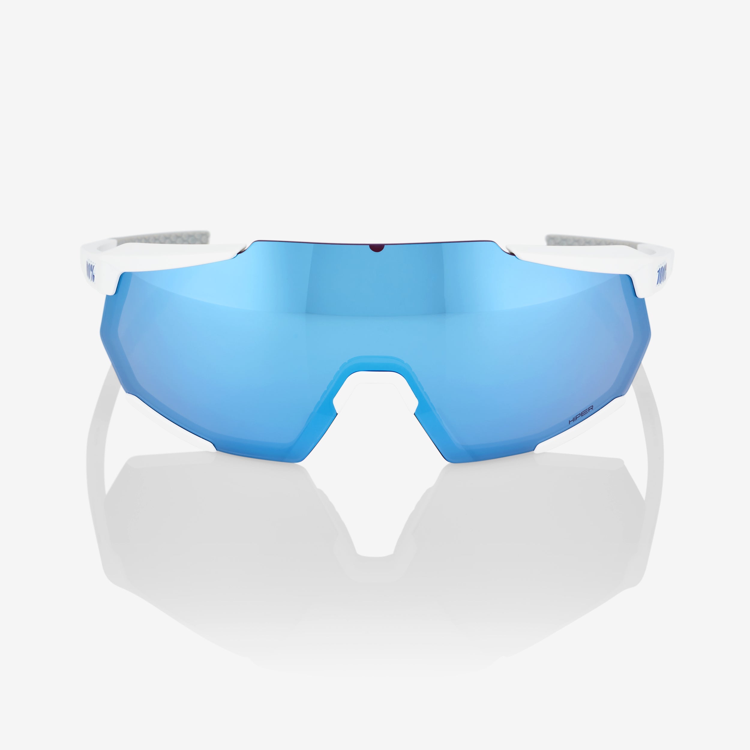 RACETRAP® 3.0 - Matte White - HiPER Blue Multilayer Mirror Lens