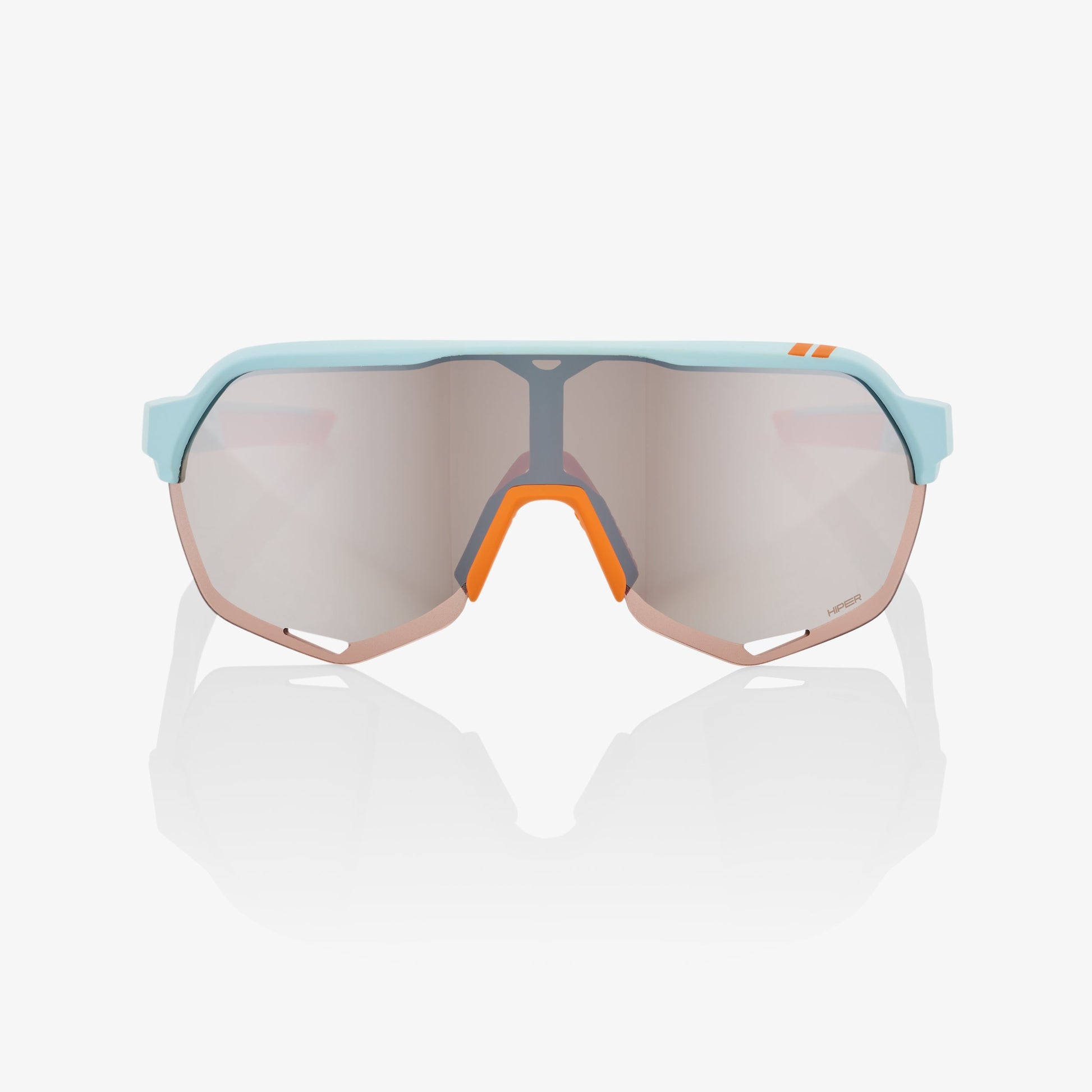 100% S2 Sunglasses Soft Tact Two Tone; HiPER Silver Mirror