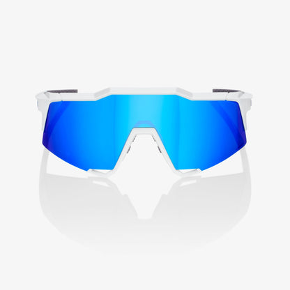 SPEEDCRAFT - Matte White - HiPER Blue Multilayer Mirror Lens