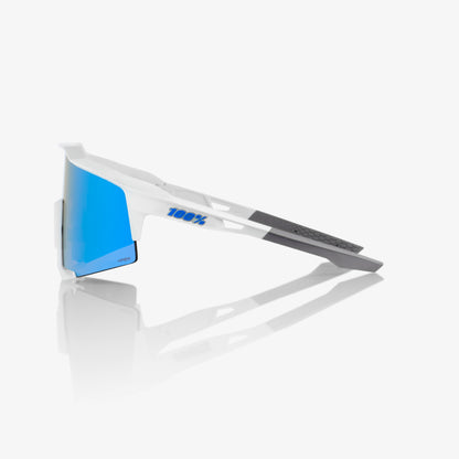 SPEEDCRAFT - Matte White - HiPER Blue Multilayer Mirror Lens