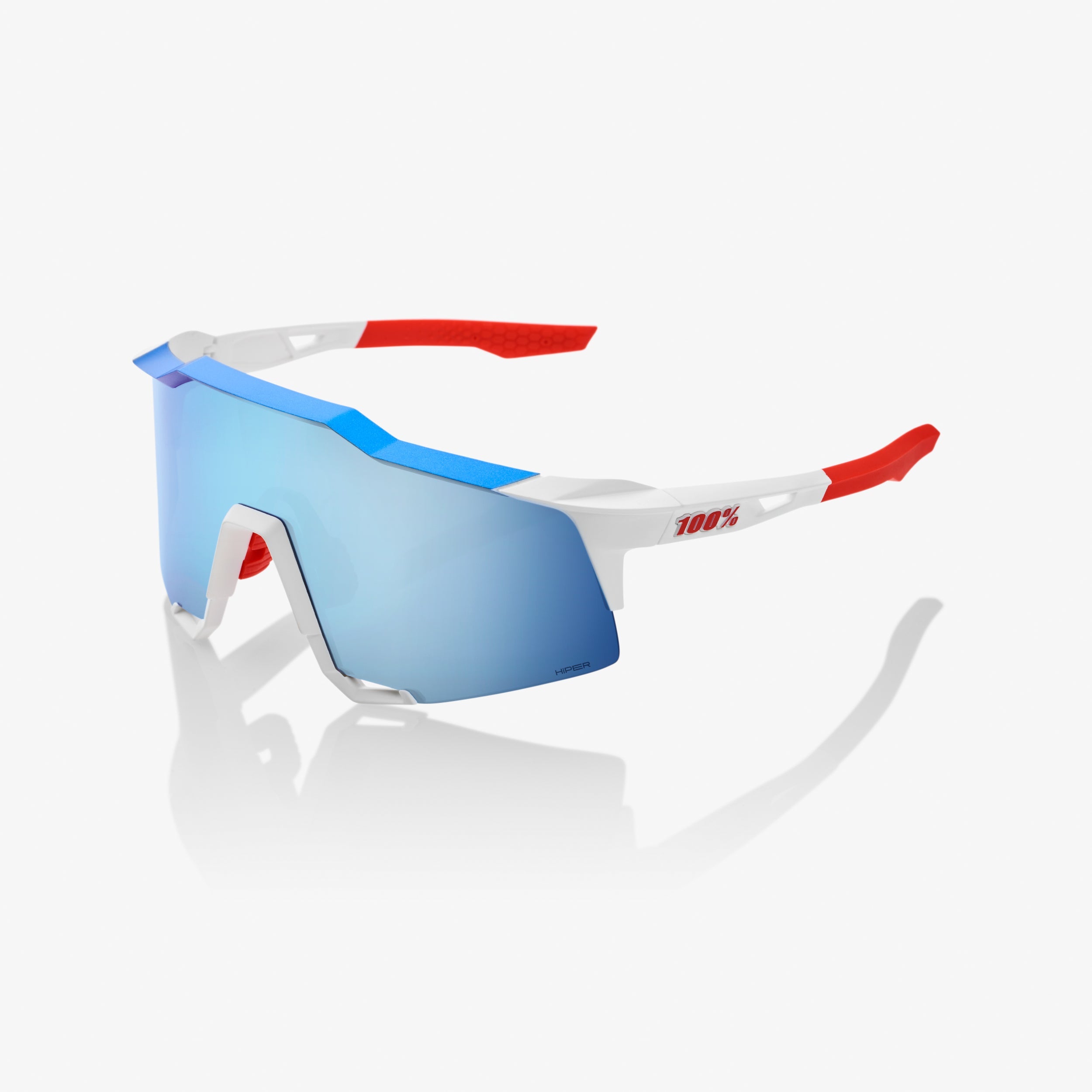 Speedcraft® TotalEnergies Team Matte White / Metallic Blue - HiPER® Blue Multilayer Mirror Lens