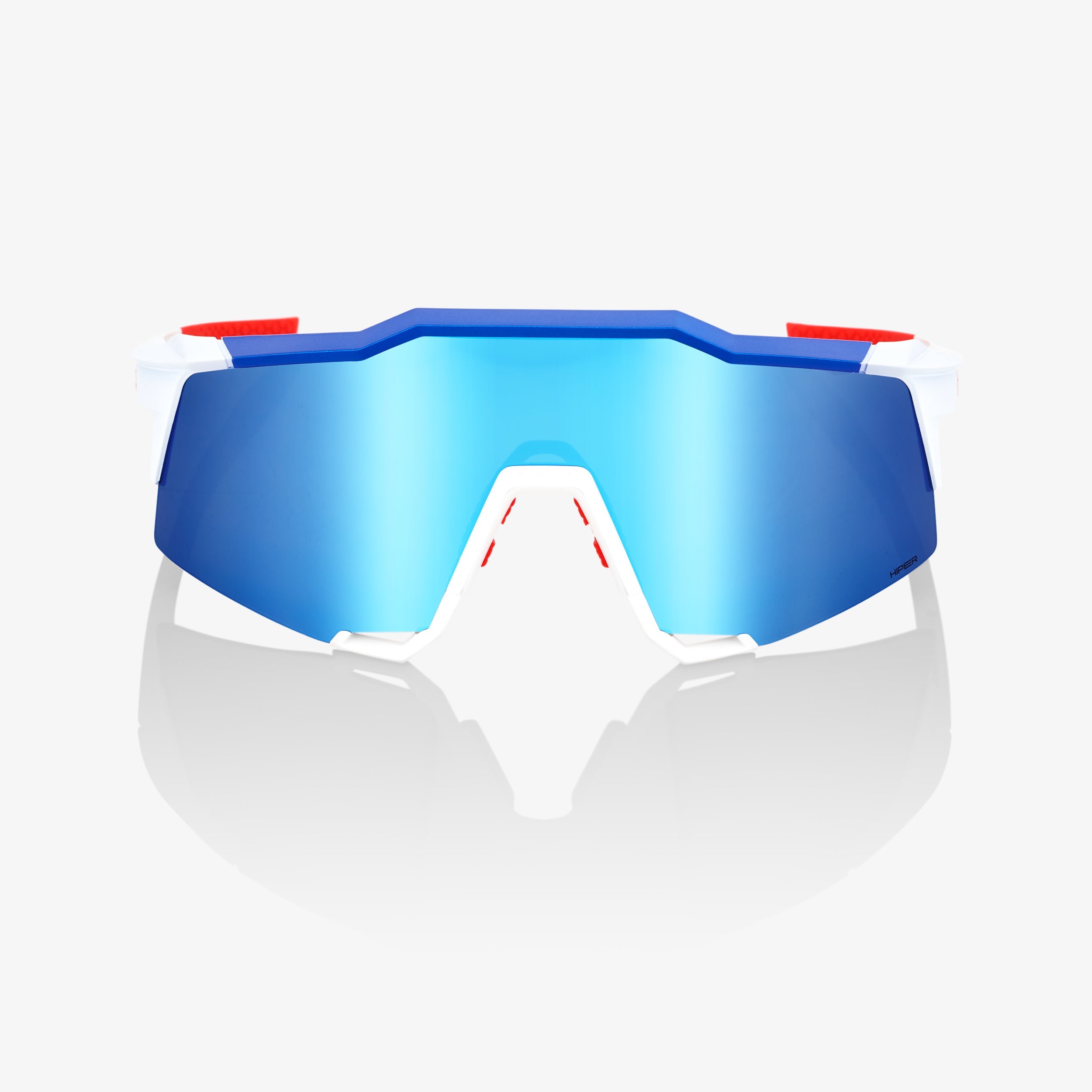 Speedcraft® TotalEnergies Team Matte White / Metallic Blue - HiPER® Blue Multilayer Mirror Lens