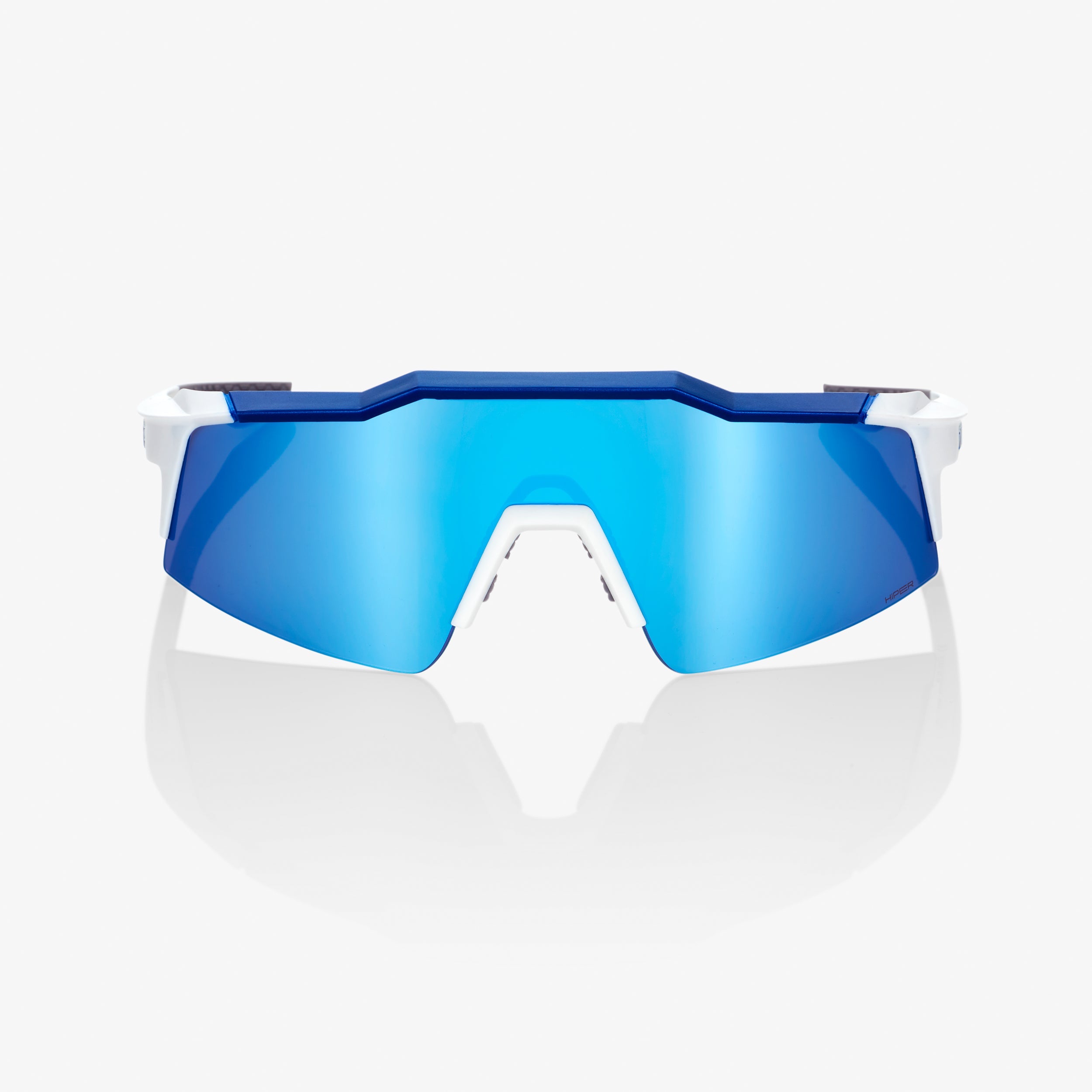 SPEEDCRAFT® SL - Matte White/Metallic Blue - HiPER® Blue Multilayer Mirror Lensz