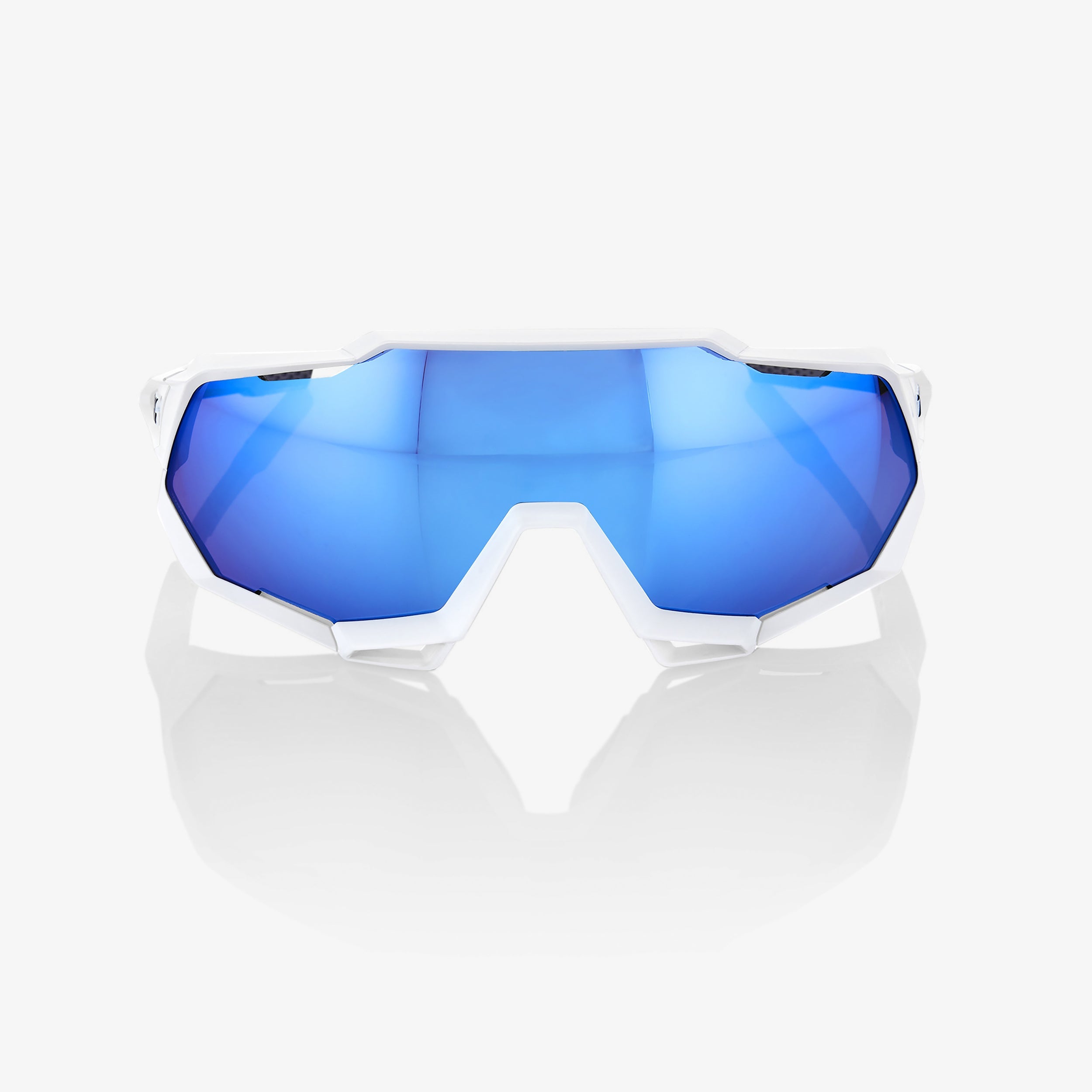 SPEEDTRAP - Matte White - HiPER® Blue Multilayer Mirror Lens - Secondary