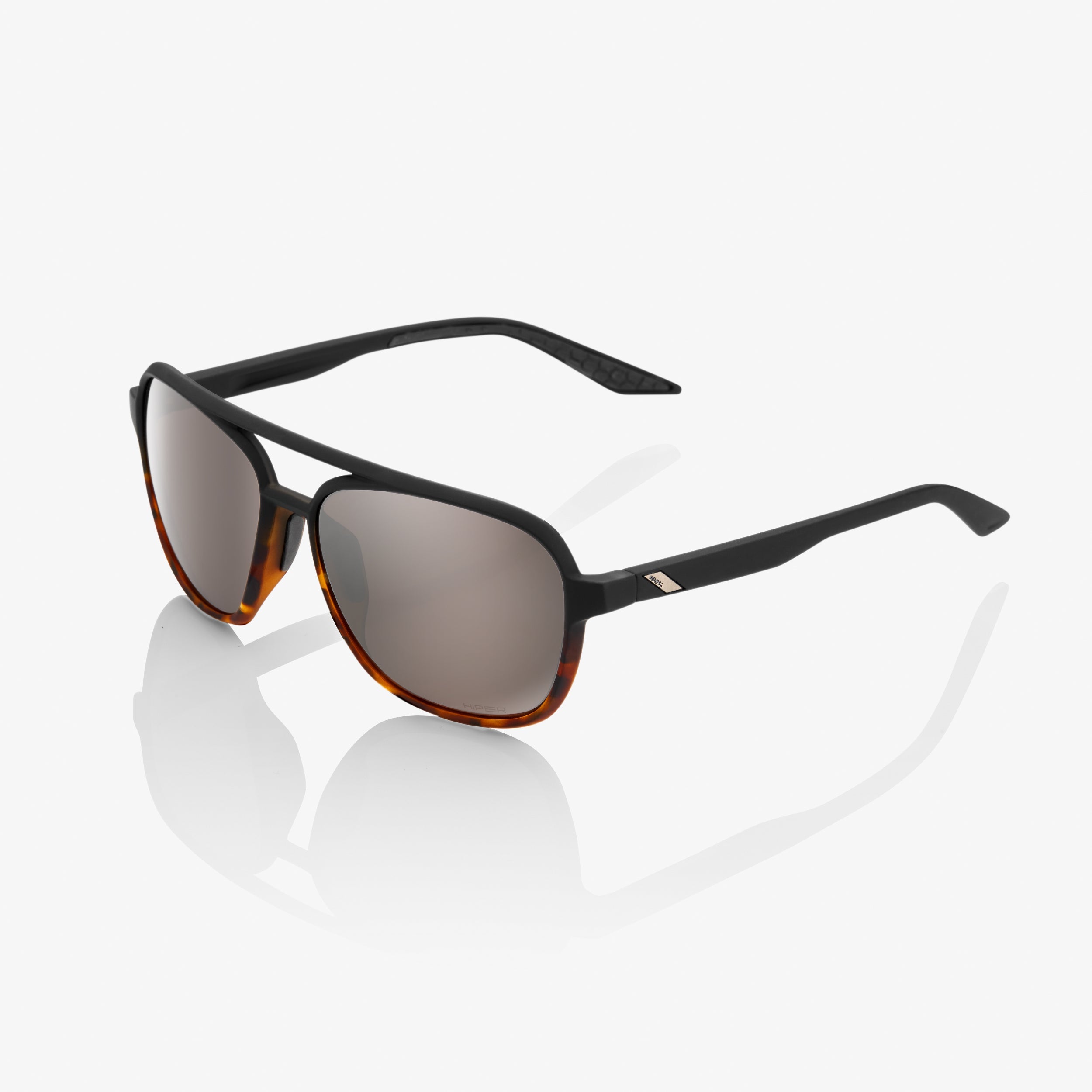 KASIA - Soft Tact Black / Havana Fade - HiPER Silver Mirror Lens