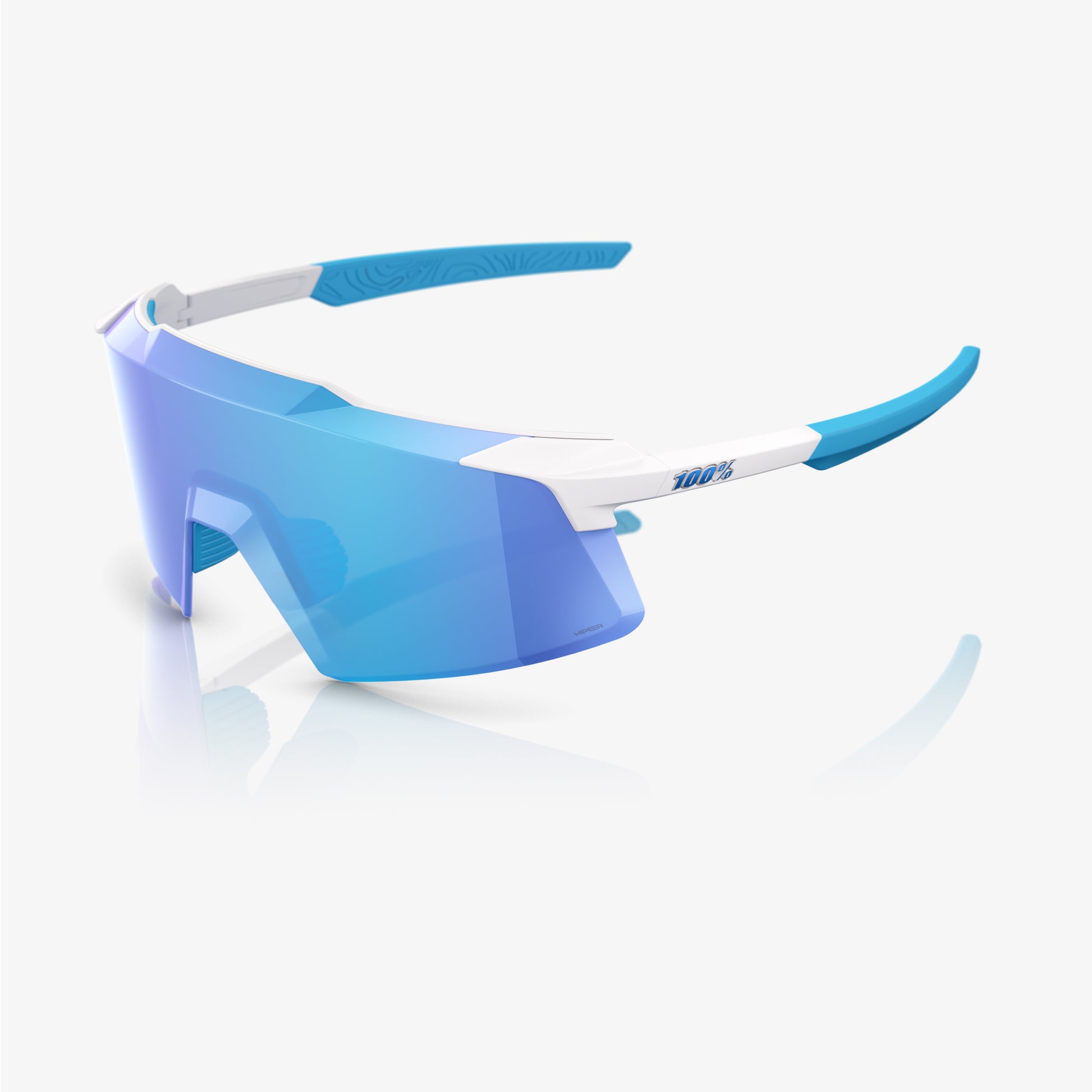 AEROCRAFT - Matte White - HiPER Blue Mirror Lens – 100%