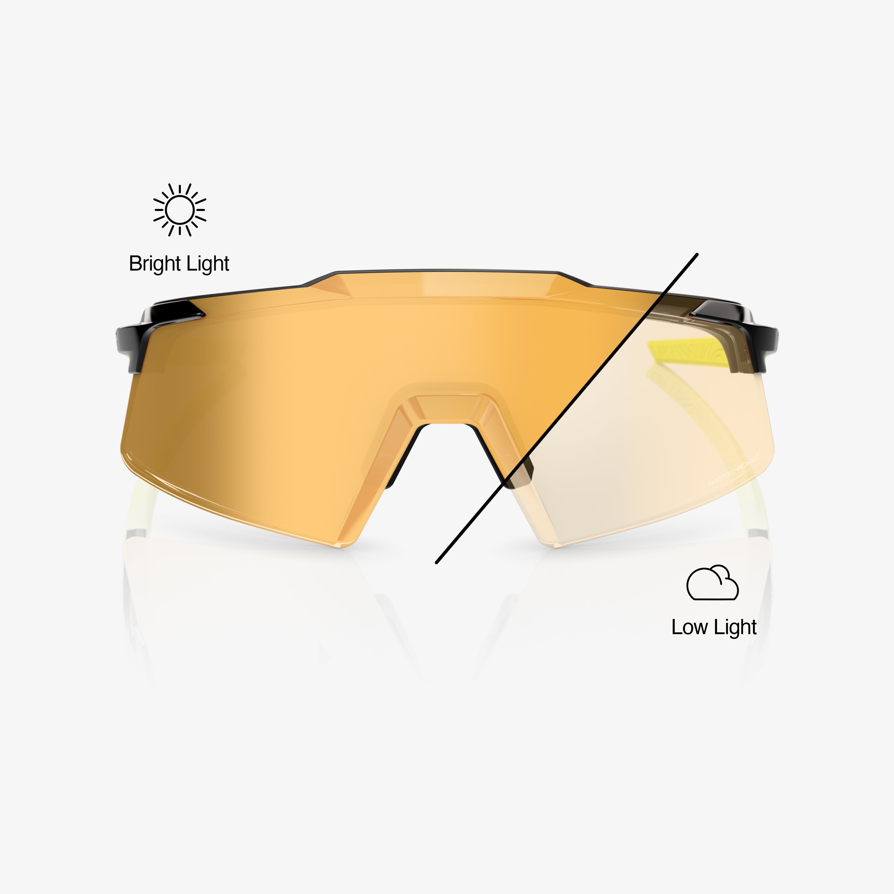 AEROCRAFT - Gloss Metallic Black - Gold Mirror Photochromic Lens - Secondary