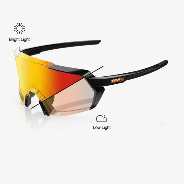 KORBIN - Gloss Metallic Black - Orange Flash Mirror Photochromic
