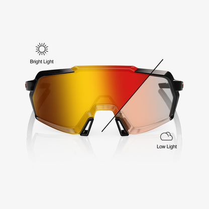 KORBIN - Gloss Metallic Black - Orange Flash Mirror Photochromic