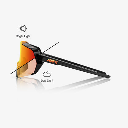 KORBIN - Gloss Metallic Black - Orange Flash Mirror Photochromic