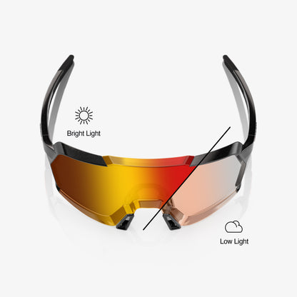 KORBIN - Gloss Metallic Black - Orange Flash Mirror Photochromic