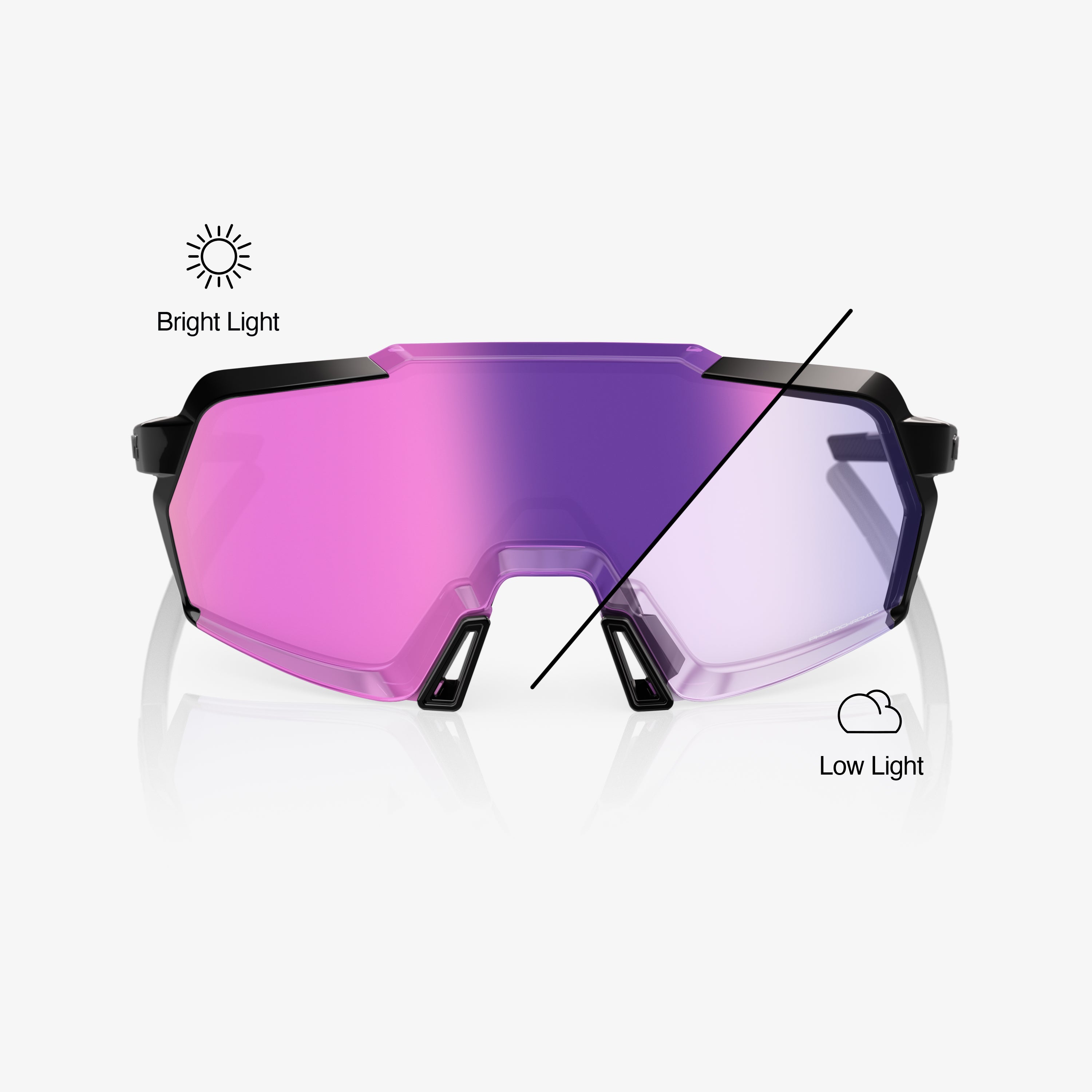 KORBIN Gloss Black Purple Mirror Photochromic Lens - Secondary