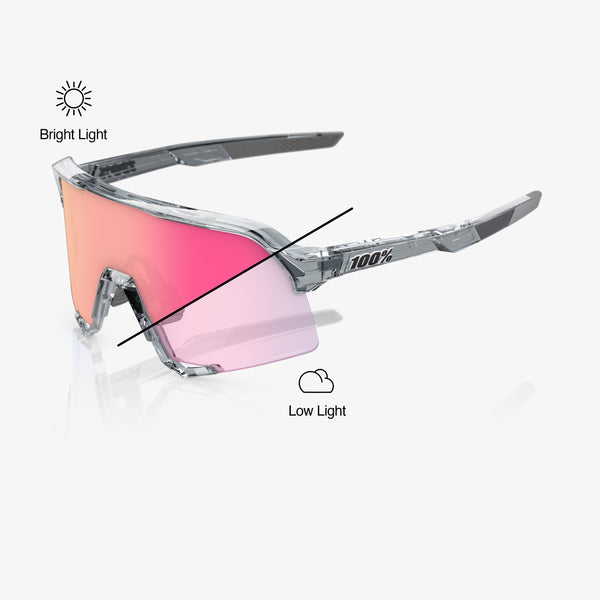 S3 - Polished Translucent Grey - Rose Gold Mirror Photochromic