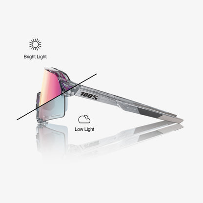 S3 - Polished Translucent Grey - Rose Gold Mirror Photochromic Lens