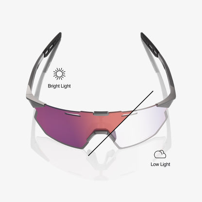 HYPERCRAFT SQ Gloss Light Grey Rose Gold Mirror Photochromic Lens