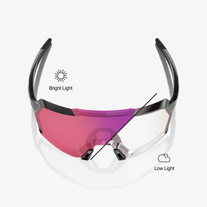 KORBIN Gloss Black Purple Mirror Photochromic Lens