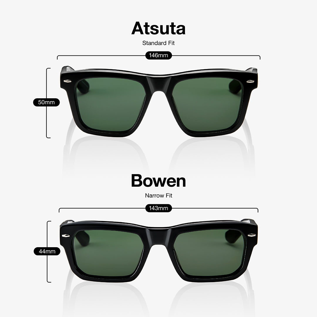 ATSUTA Polished Black GreyGreen Lens