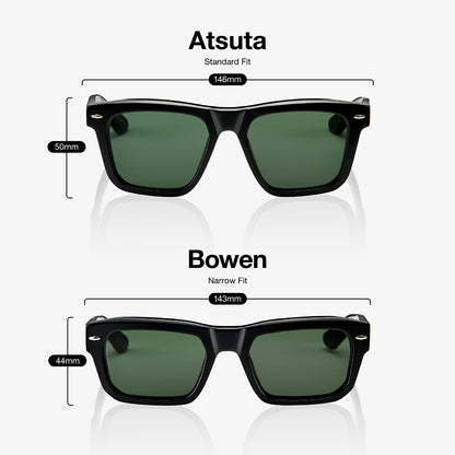 ATSUTA Polished Black GreyGreen Lens
