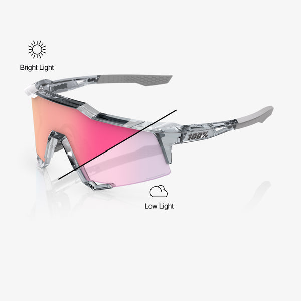 100% Speedcraft グレー/コーラルレンズ SPEEDCRAFT - Polished Translucent Grey - Rose Gold Mirror