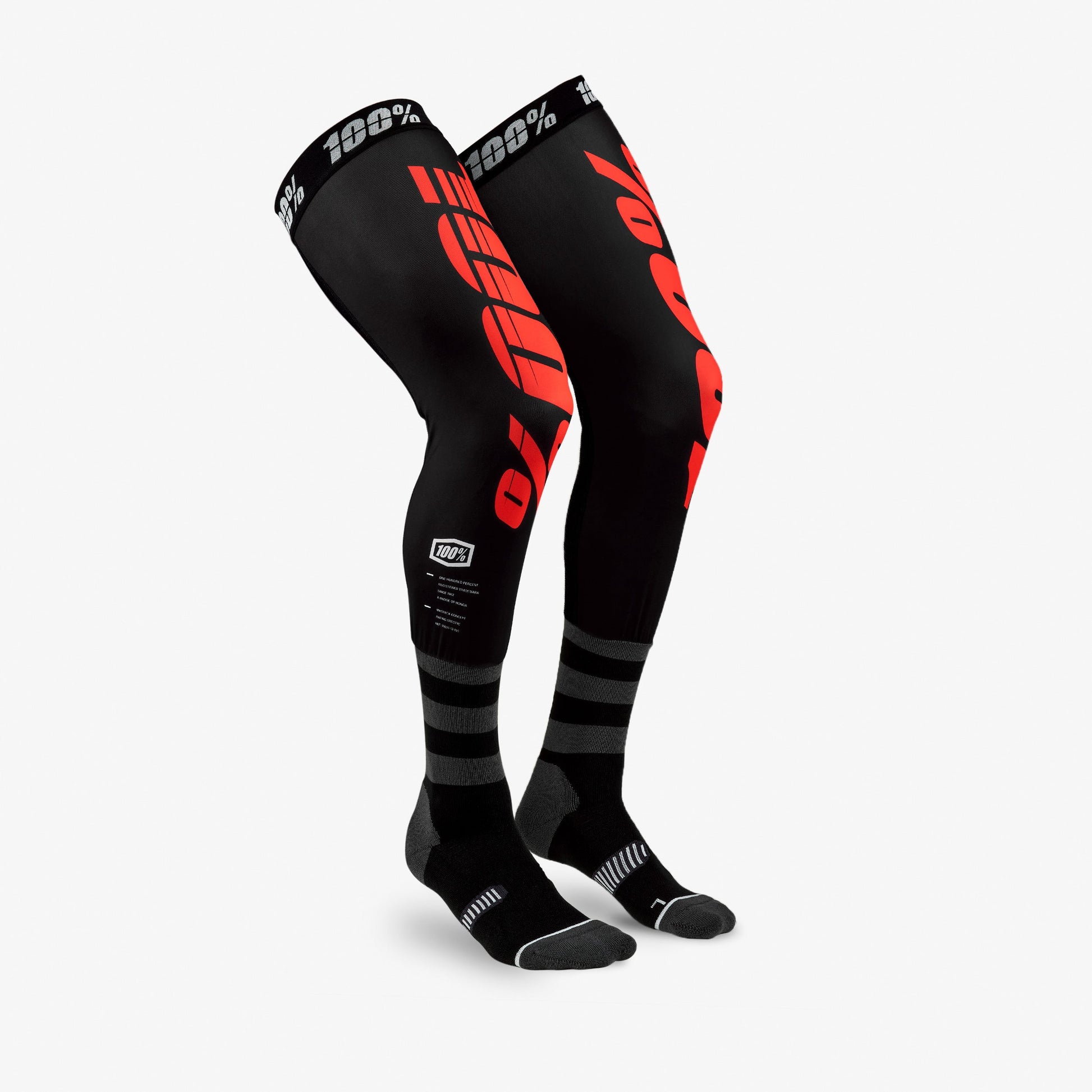 REV Knee Brace Performance Moto Socks Black/Red – 100%