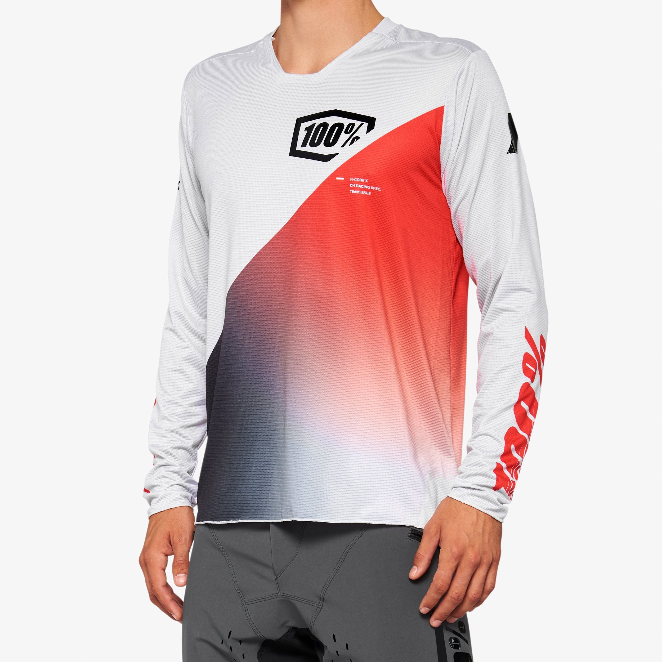 R-CORE-X Long Sleeve Jersey Grey/Racer Red