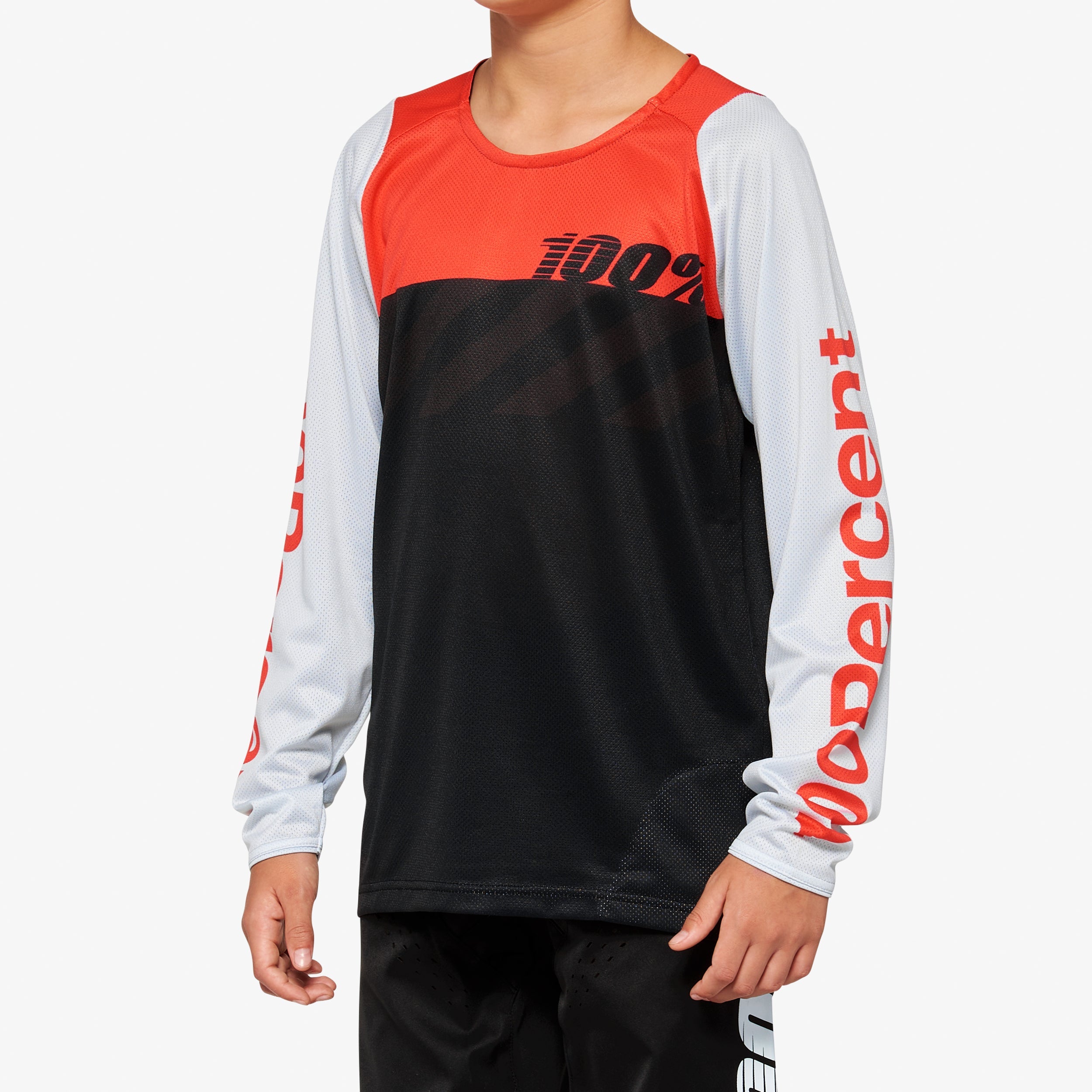 R-CORE Youth Long Sleeve Jersey Black/Racer Red