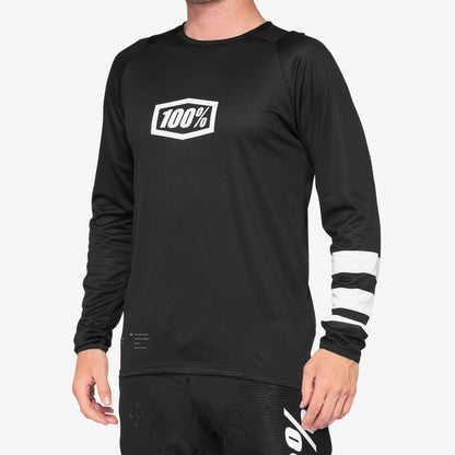 R-CORE Youth Long Sleeve Jersey Black/White