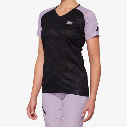 AIRMATIC Women's Short Sleeve Jersey Black/Lavender
