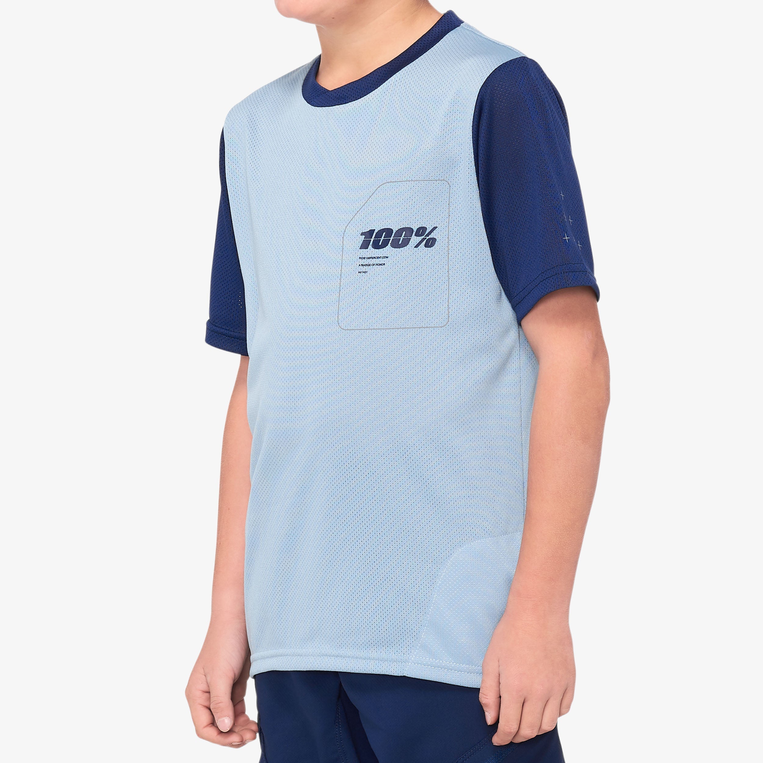 RIDECAMP Youth Short Sleeve Jersey Lt. Slate Blue/Navy